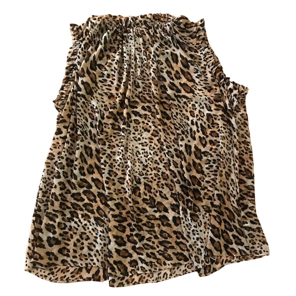Womens Leopard Animal Print Sleeveless Lightweight Top Medium Trendy Belle Vere